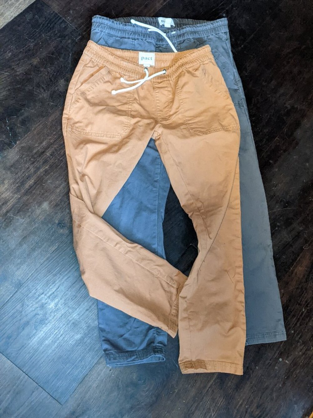 2 Pair Pact organic drawstring pants xs
